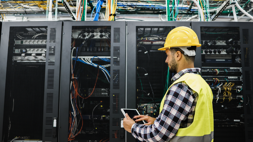 A data center technician runs a diagnostic exam