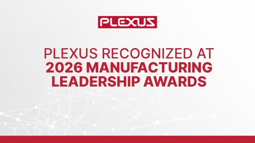 一张印有Plexus 在 2026 年制造业领导力奖Plexus ”字样的品牌宣传图